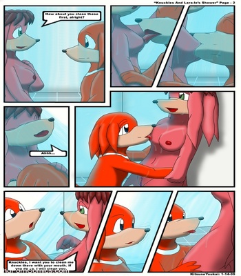 Knuckles And Lara-Le’s Shower Sex Comic sex 3