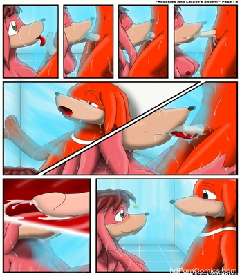 Knuckles And Lara-Le’s Shower Sex Comic sex 5