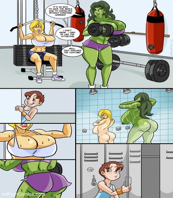 Power Girl And She-Hulk Hit The Showers Sex Comic sex 2