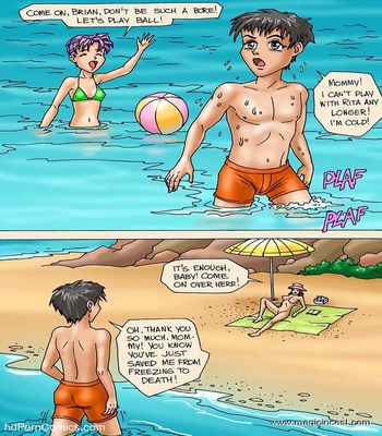 Threesome in the nude beach free Cartoon Porn Comic sex 2