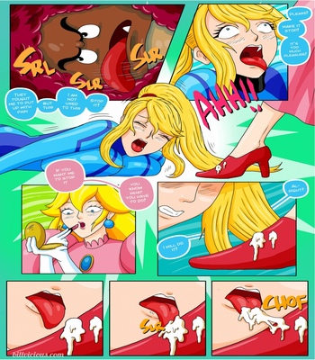 Nintendo Fantasies – Peach X Samus comic porn sex 15
