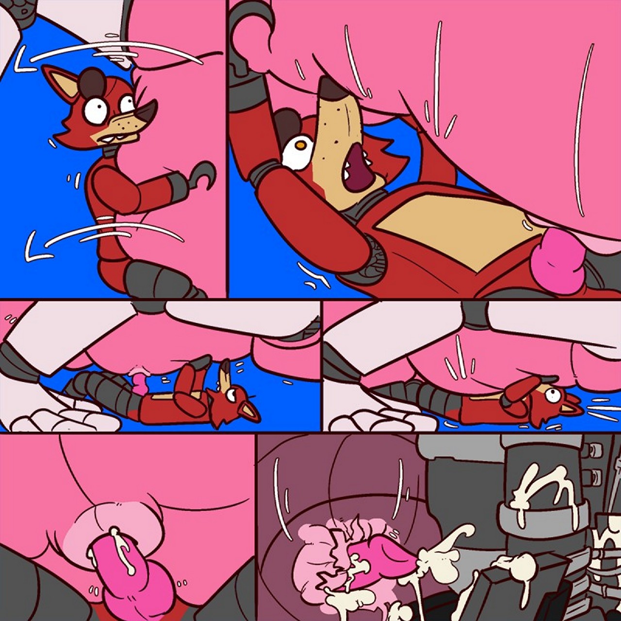Foxy & Mangle - Belly Cumflation comic porn - HD Porn Comics