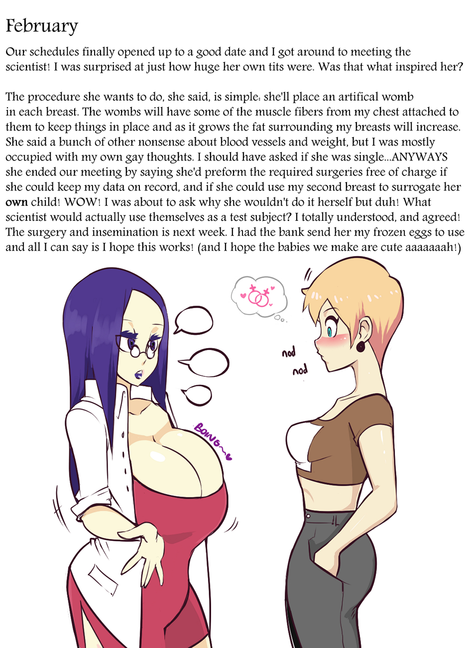 Huge Tits Cartoon Impregnation - Violet And Rosa Breast Pregnancy comic porn â€“ HD Porn Comics